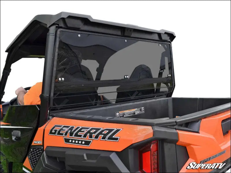 SuperATV Polaris General Rear Windshield - Standard Polycarbonate - Dark Tint