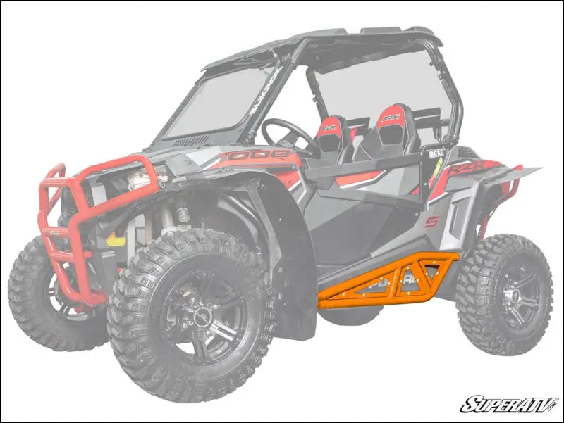SuperATV Polaris RZR 900 Heavy-Duty Tube Rock Sliders - Orange - Nerf Bars