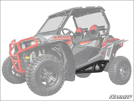 SuperATV Polaris RZR 900 Heavy-Duty Tube Rock Sliders - Wrinkle Black - Nerf Bars