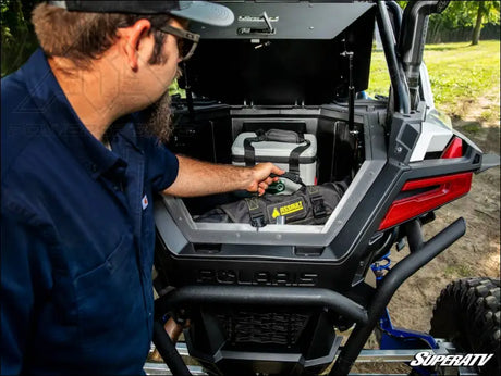 SuperATV Polaris RZR Turbo R Trunk Bed Enclosure - Cargo Management