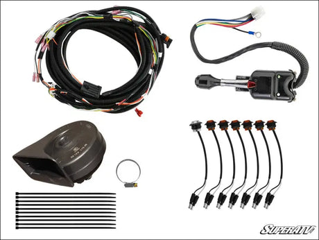 SuperATV Polaris RZR XP 1000 Plug and Play Turn Signal Kit - Steering Column Attached Horn / 4 Seater / 2015-2018