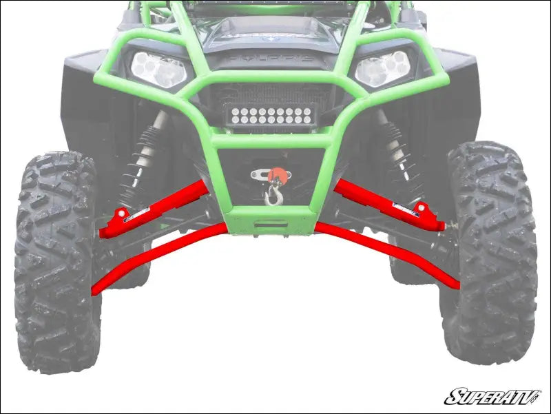 SuperATV Polaris RZR XP 900 High Clearance 1.5’’ Forward Offset A-Arms - Keller Performance / Red