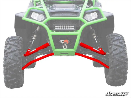 SuperATV Polaris RZR XP 900 High Clearance 1.5’’ Forward Offset A-Arms - Keller Performance / Red