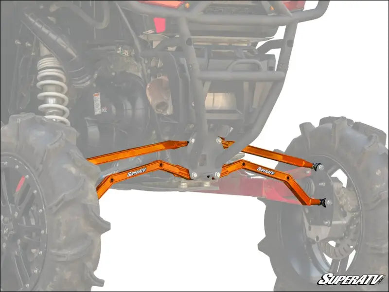 SuperATV Polaris RZR XP Turbo High Clearance Boxed Radius Arms - Orange - Rods