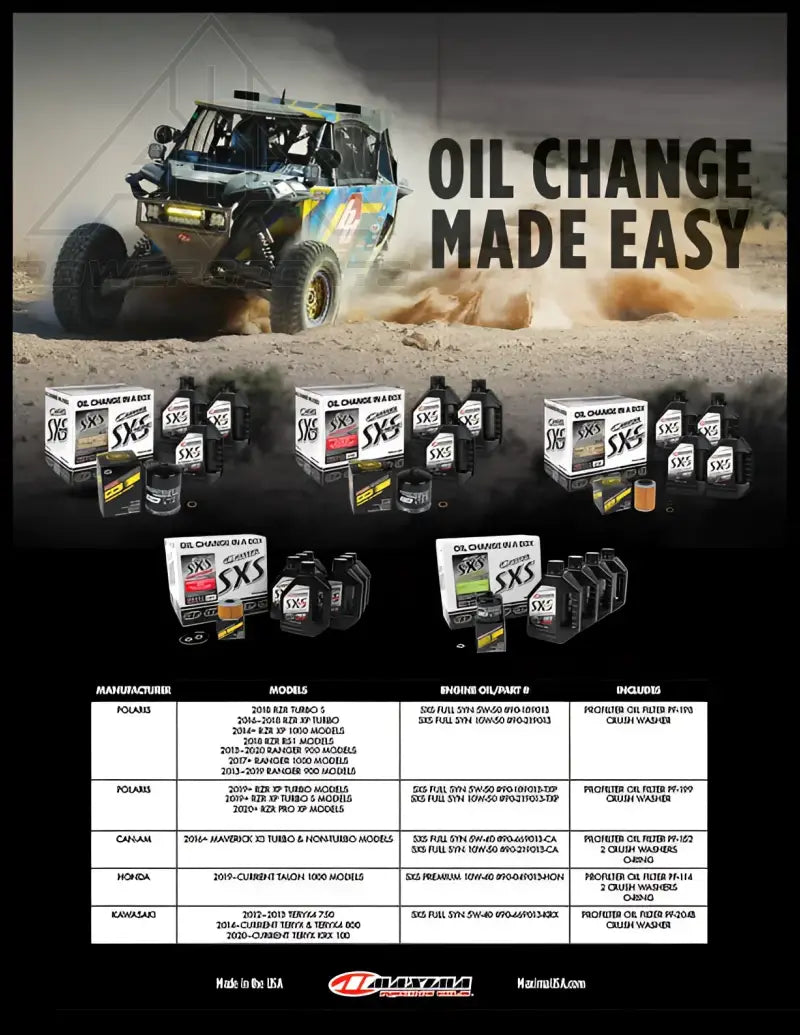 SXS - POLARIS RZR / RANGER QUICK CHANGE KIT - Oil Change Kit