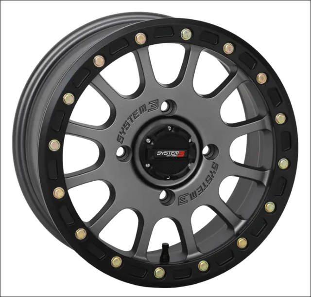 System 3 SB-5 Beadlock Wheel Matte Gunmetal - 15x10 / 5 + 5 / 4x156 - Wheels