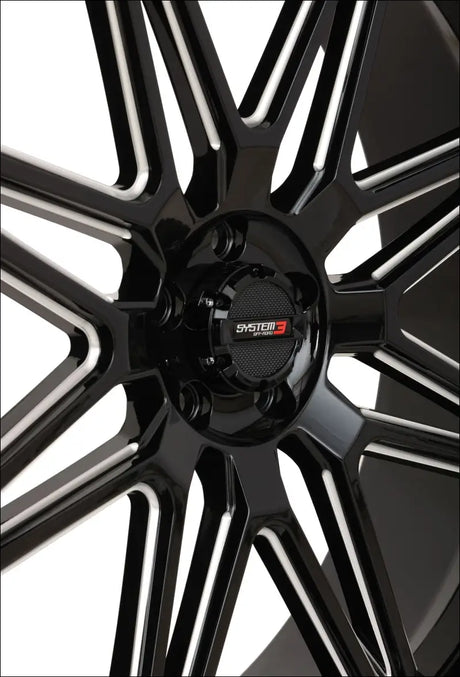 System 3 ST-7 Wheel - Gloss Black/Milled - 20x9 / 5x4.5 / 5 + 4 - Wheels