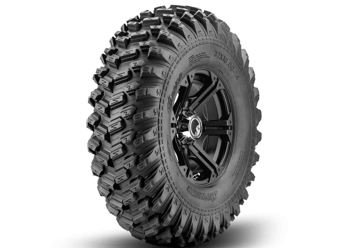 Standard XT Warrior Tires 32x10x14 on 14x7 Bandit H-Series Black Wheels 4/156 Pattern