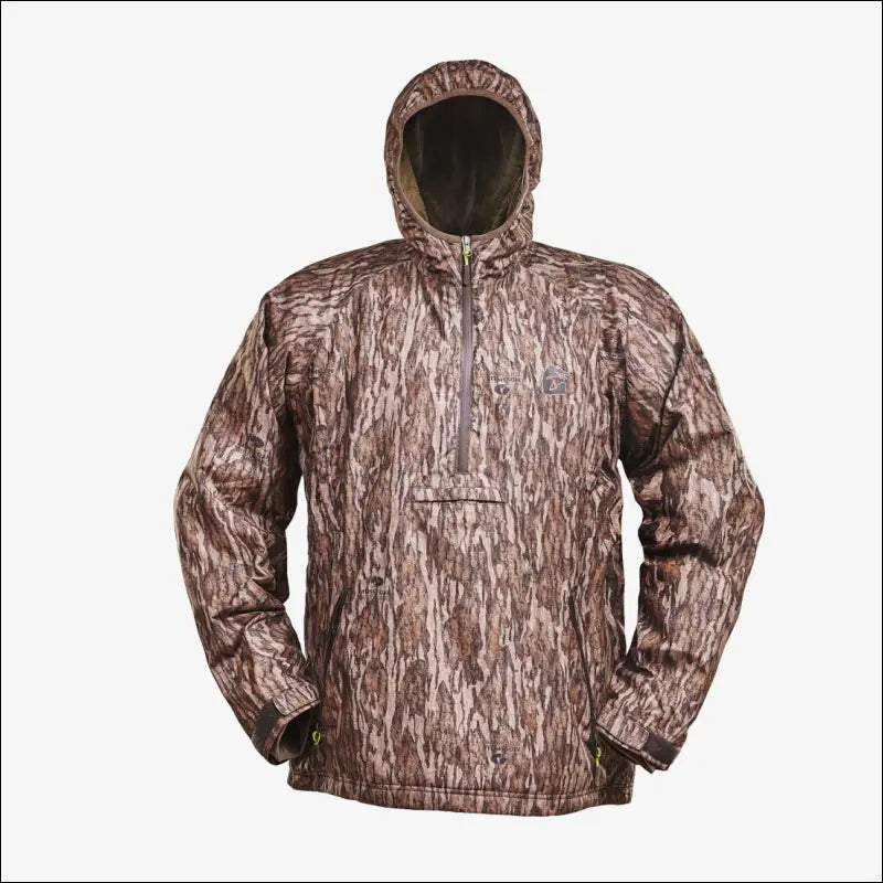 Waterproof 1/2 Zip Bog Hoodie | Mens - Mossy Oak Bottomland - Small - Outerwear