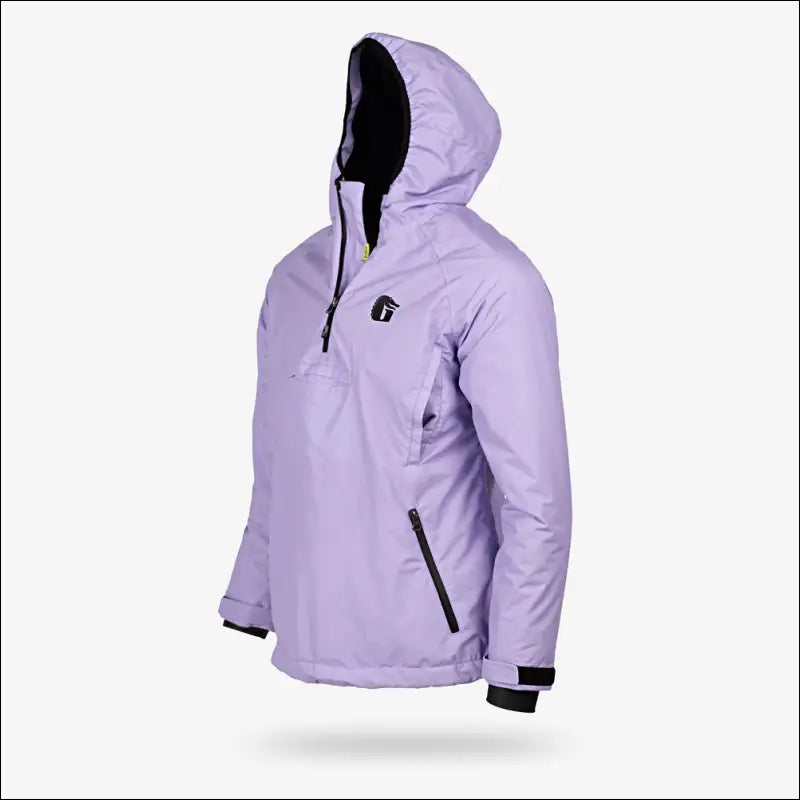 Waterproof 1/2 Zip Bog Hoodie | Womens - Lavender - Large - Outerwear