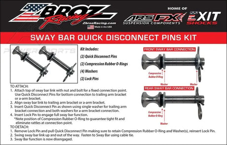 Zbroz RZR XP 1000 / XP4 / RS1 Sway Bar Quick Disconnect Pull Pins